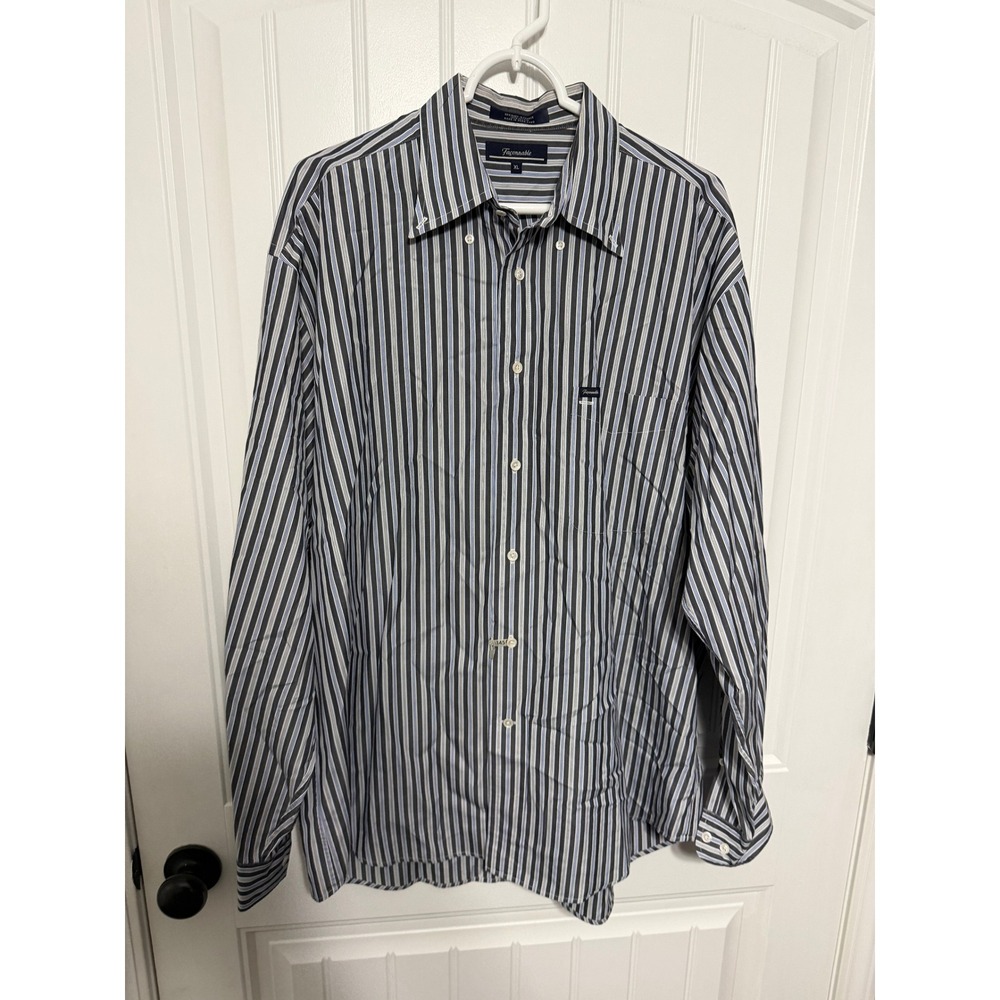 Faconnable Shirt Mens XL Striped Long Sleeve Button Down Cotton EUC